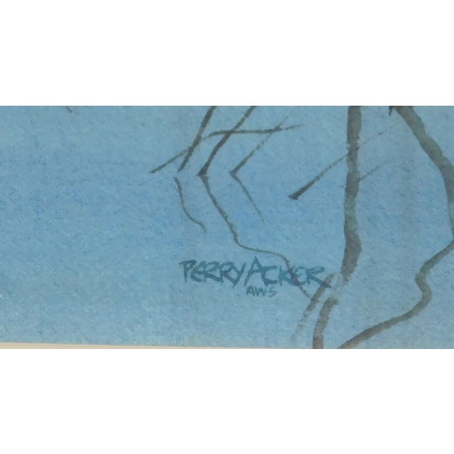 Vintage original watercolor by noted Seattle artist, Perry Acker, 17 x 23. Signed lower left. Nice mat and frame , good...