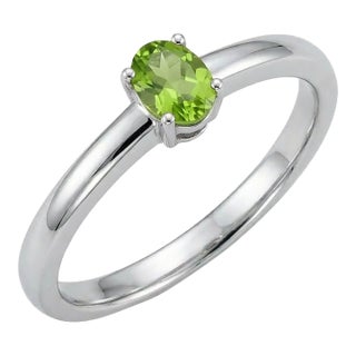Natural Peridot Stacking Ring, August Birthstone Ring for Woman Us 7 For Sale