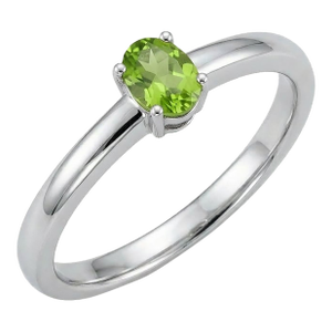 Natural Peridot Stacking Ring, August Birthstone Ring for Woman Us 7