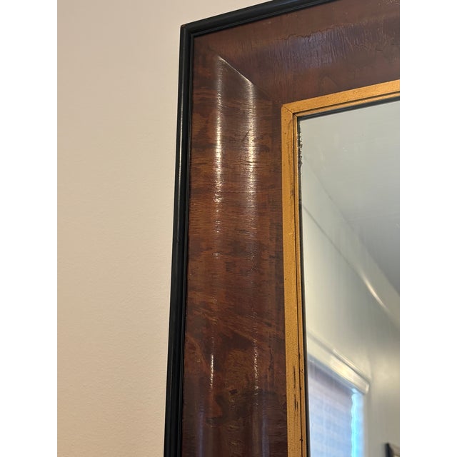 Antique Early 19th Century American Empire Mahogany & Gilt Ogee Wall Mirror For Sale - Image 16 of 18