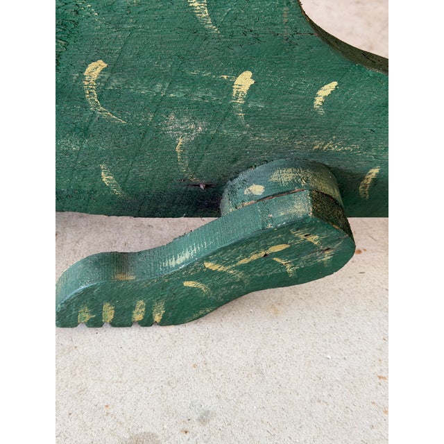 Monumental Vintage Folk Art Florida Alligator Wood Sculpture For Sale - Image 9 of 12