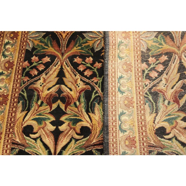 Textile Shabby Chic International Pak-Persian Latanya Black/Beige Wool Rug - 4'1'' X 5'1'' For Sale - Image 7 of 9