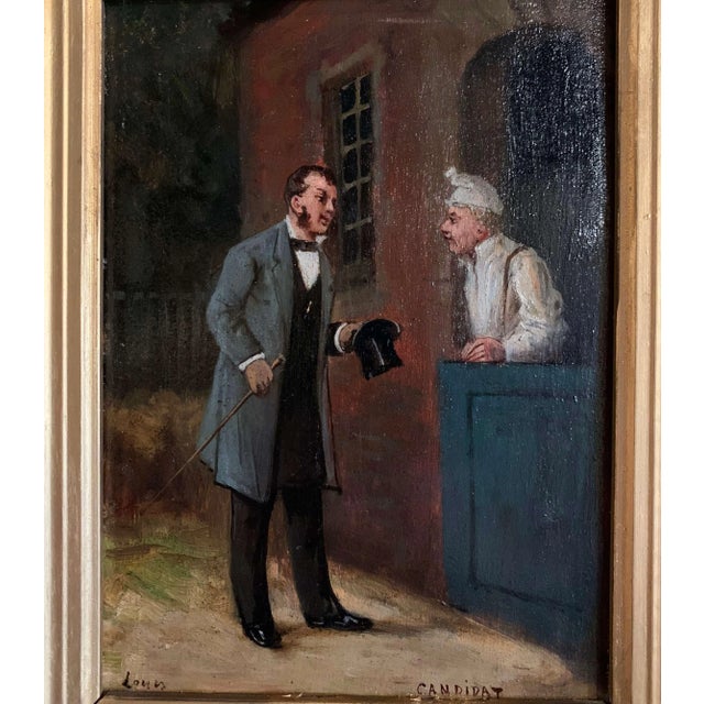 Mid 19th Century French Oil on Canvas Paintings in Gilt Frames Signed Louis - a Pair For Sale - Image 5 of 11