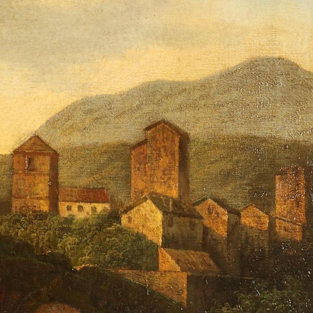 View of the Broken Bridge in Rome, Oil on Canvas For Sale - Image 9 of 14