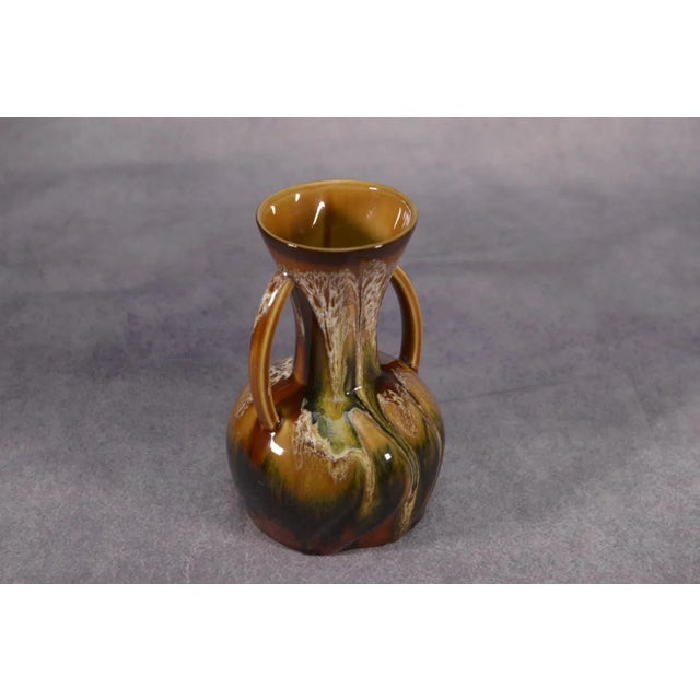 Ceramic Vase with 2 Hand-Painted Handles Sarreguemines Hawaiian Decor, 1970s For Sale - Image 3 of 11