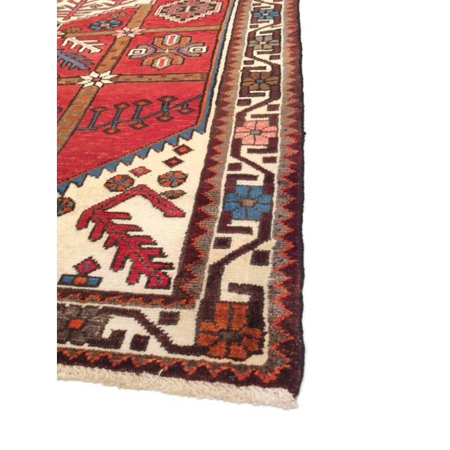 Persian 1940s Balouch Wool Area Rug, 3'11" X 5' 4", Red For Sale - Image 3 of 5