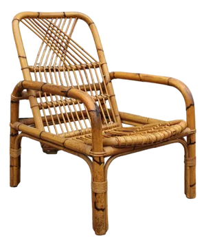 Reclining Bamboo Armchair, Italy, 1950
