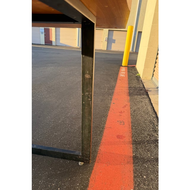 Large Urban Hardwoods Solid Wood Live Edge Dining / Conference Table With Steel Base For Sale - Image 17 of 18