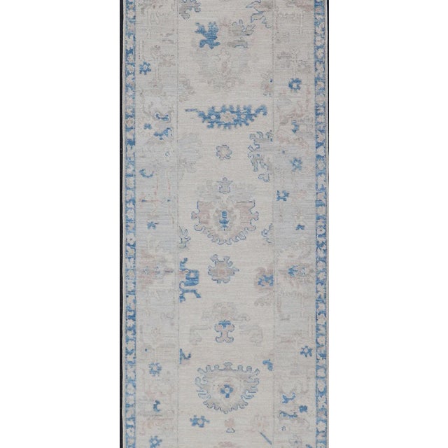 Textile Modern Oushak All-Over Floral Design Runner by Keivan Woven Arts 2'11 X 12'11 For Sale - Image 7 of 8