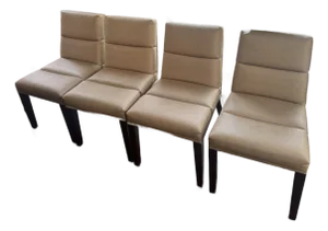 Set of Four High‑End Vinyl Dining Chairs / Mahjong Chairs — Modern, Durable & Stylish