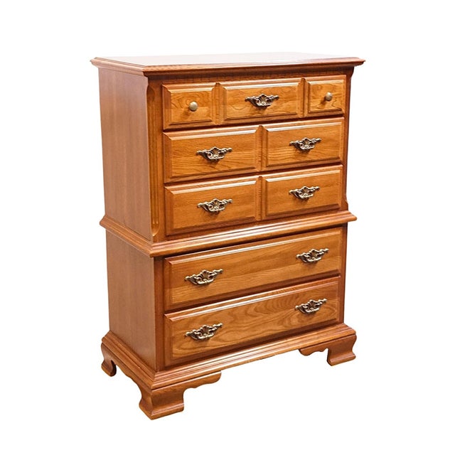 Sumter Cabinet Co. Sterling Oak Collection Country French 37" Chest on Chest 1806 For Sale - Image 4 of 14