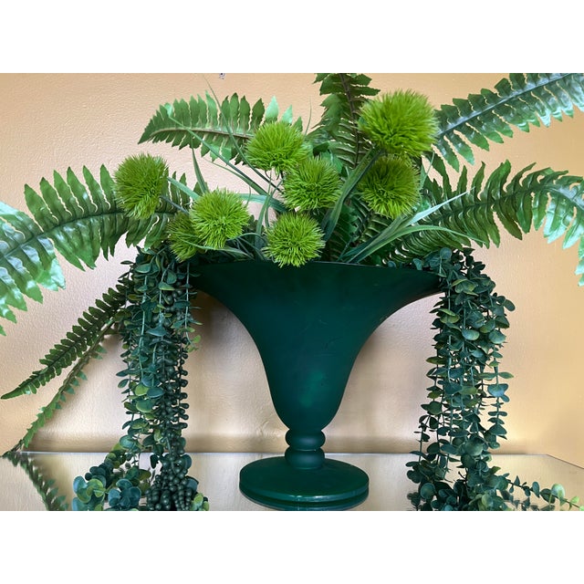 Large 1980s Spanish Artisan Green Glass Centerpiece Bowl For Sale - Image 10 of 12