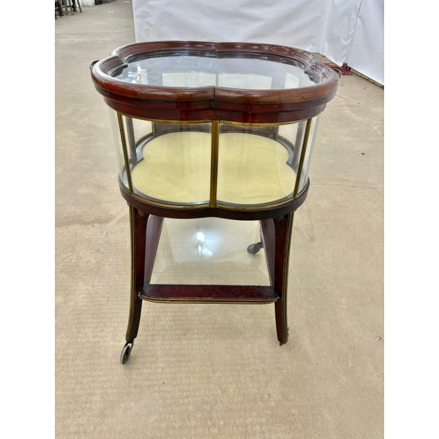 Art Nouveau Early 20th Century French Walnut Art Nouveau Style Serving Trolley or Bar Cart For Sale - Image 3 of 12