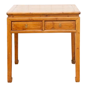 19th Century Bleached Wood Square Center Table