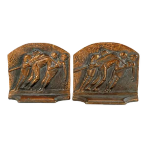Pair of Galley Slaves Iron Bookends Circa 1925