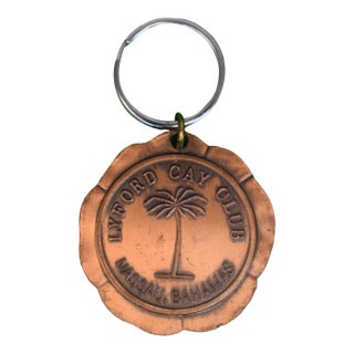 Lyford Cay Club Bahamas Brass Key Fob For Sale