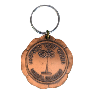 Lyford Cay Club Bahamas Brass Key Fob
