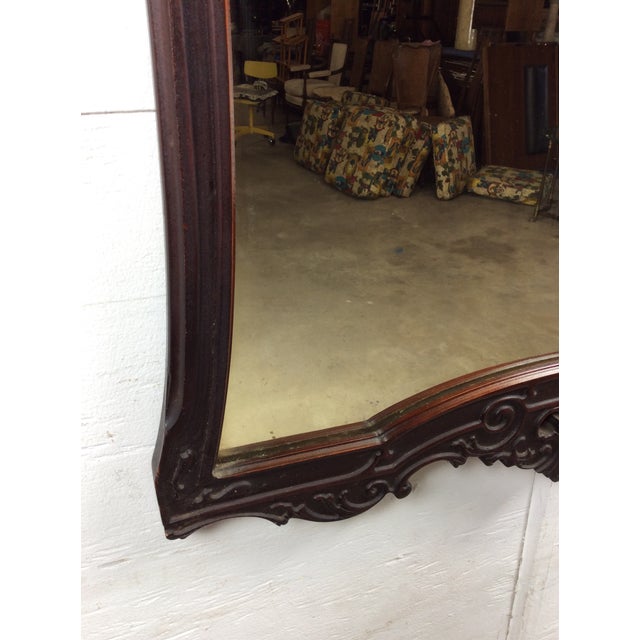 Antique Wall Mirror With Ornate Carved Wood Frame For Sale - Image 11 of 12