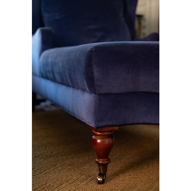 Navy Blue Velvet Chaise Lounge Chair Chairish
