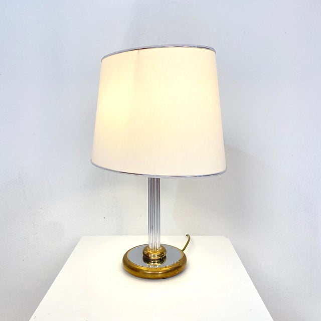 Mid-Century German Table Lamp in Chrome and Brass from Aro-Leuchte, 1971 For Sale - Image 4 of 10
