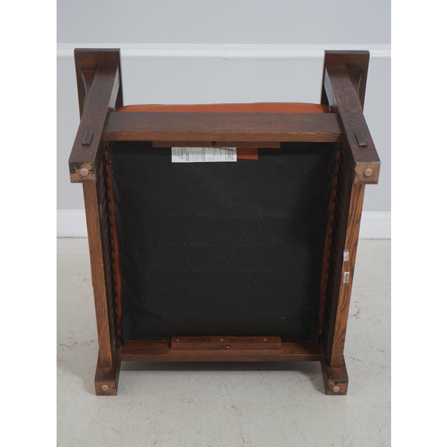 Stickley Mission Oak and Leather Morris Chair With Ottoman For Sale - Image 14 of 18