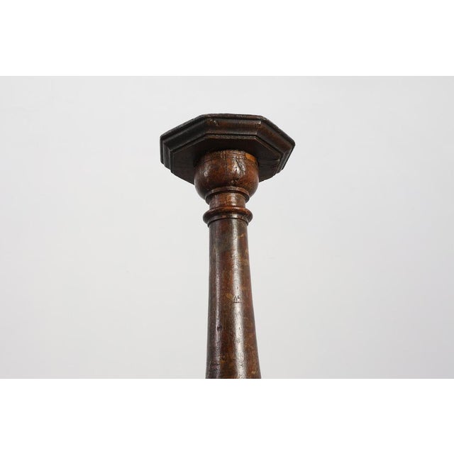 Wood Antique French Turned Church Pedestals, 1700s, Set of 2 For Sale - Image 7 of 12