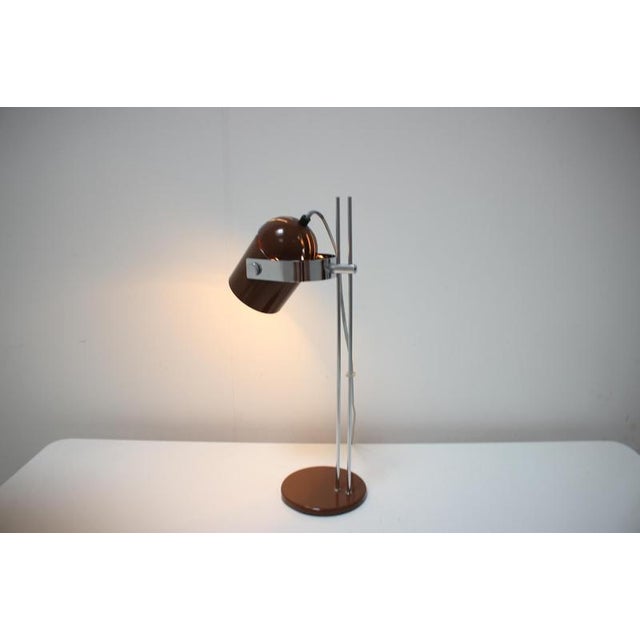 Gold Mid-Century Adjustable Table Lamp attributed to Stanislav Indra, 1970s For Sale - Image 8 of 9