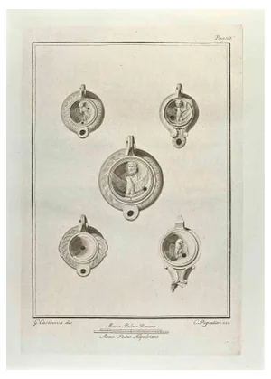 Carlo Pignatari, Jupiter and Sacred Eagle on Oil Lamp, Etching, 18th Century