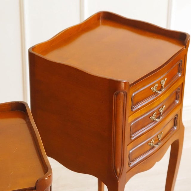 Wood Vintage Louis XV Style Bedside Tables, Set of 2 For Sale - Image 7 of 11