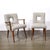 A set of six Mid-Century Modernist arm and side chairs, designed by Paul Frankl, featuring striking cutout backrests and...