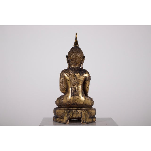 Unknown, Shan Buddha in Bhumisparsha Mudra, 1800s, Wood For Sale - Image 3 of 7