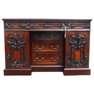 19th Century Victorian Carved Mahogany Desk