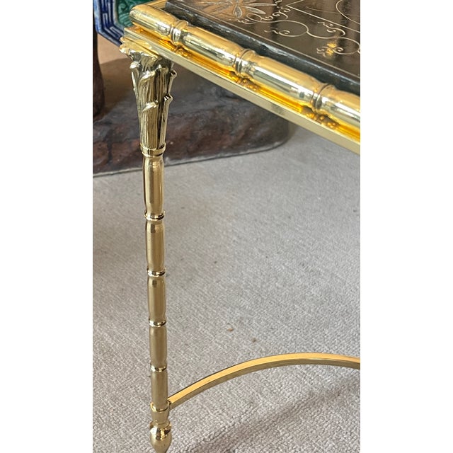 French Maison Bagues Bronze & Lacquer Coffee Table For Sale - Image 10 of 16