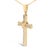 Haus of Brilliance Gold Vermeil Diamond Accent Cross Pendant Necklace For Sale - Image 4 of 4