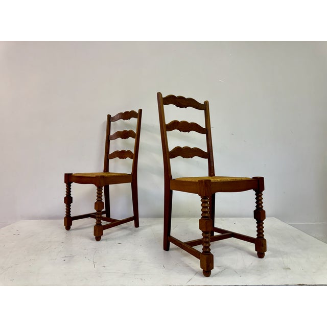 1950s Set of French Side Chairs in the style of Charles Dudouyt, 1950s For Sale - Image 5 of 14