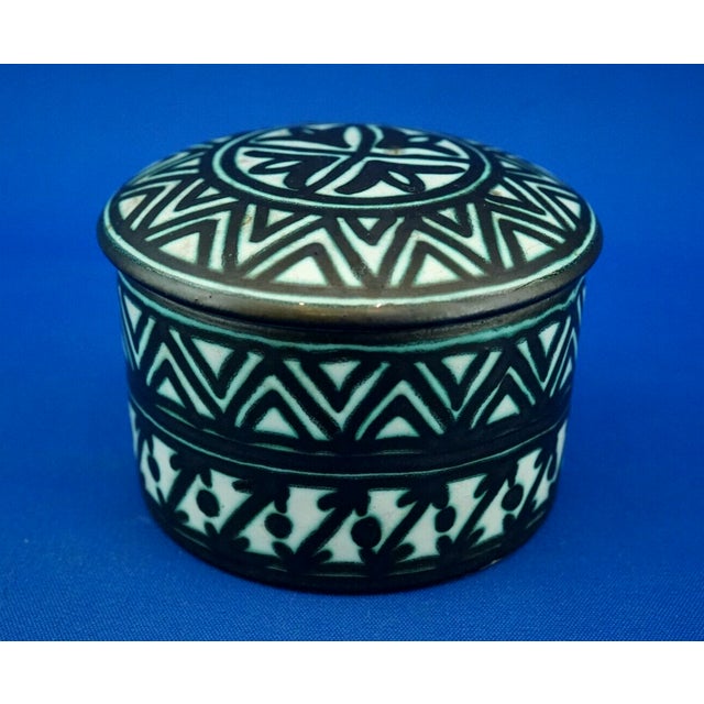 Futurist Lead Glazed Majolica Ceramic Box by Fama Ascoli Piceno, Italy, 1930s For Sale - Image 4 of 18