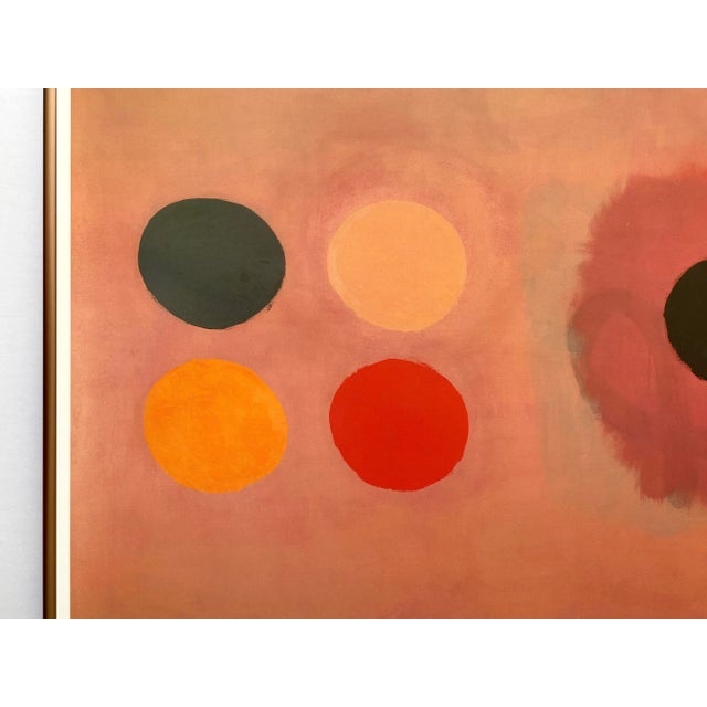 1980s Adolph Gottlieb Vintage 1988 Abstract Expressionist Lithograph Print Framed Exhibition Poster " Two Bars " 1964 For Sale - Image 5 of 12