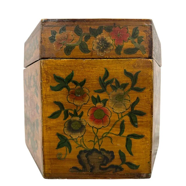 Mid 20th Century Chinese Hand Painted Sewing Box, Jewelry Box For Sale - Image 9 of 10