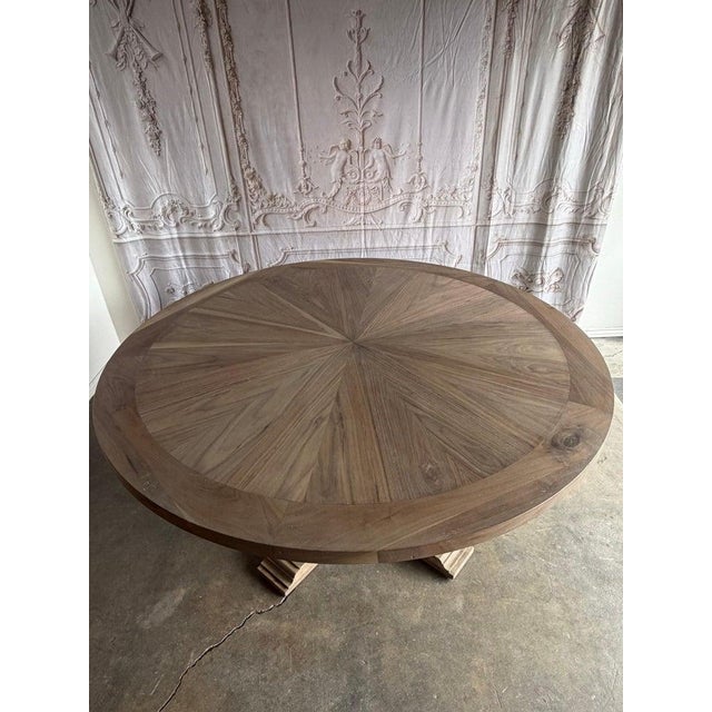 Rustic Walnut Pedestal Dining Table by Miamar Home For Sale - Image 9 of 17