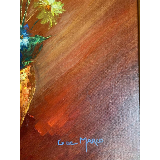 Red Georges De Marco, Floral Still Life, 1960s, Oil Painting on Canvas, Framed For Sale - Image 8 of 10