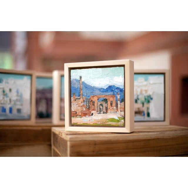 Pompeii by Heiko Mattausch | Oil on canvas on board Landscape of ancient ruins in Pompeii For Sale - Image 4 of 4
