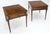 Pair Banded Top Fluted Tapered Legs One Drawer Low Profile End Tables Stands For Sale - Image 10 of 14