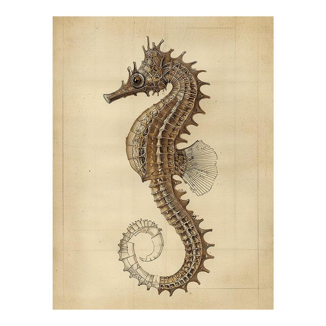 Seahorse — Antique Natural History Fine Art Print For Sale