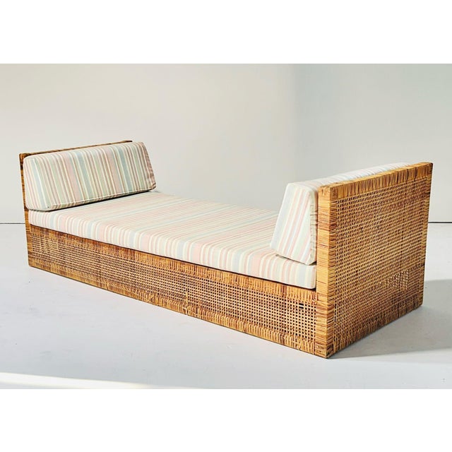 1960s Danny Ho Fong for Tropi-Cal Basket Weave Cane Daybed, 1965 For Sale - Image 5 of 10