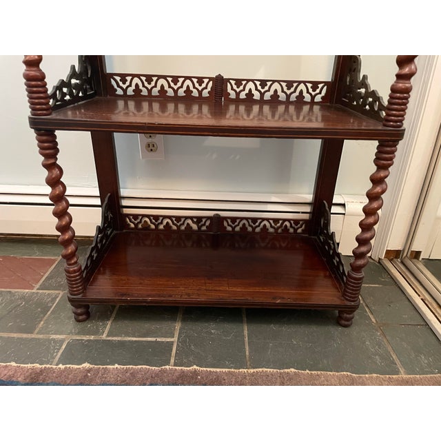 Antique Victorian Style Etagere Bookcase For Sale - Image 9 of 12