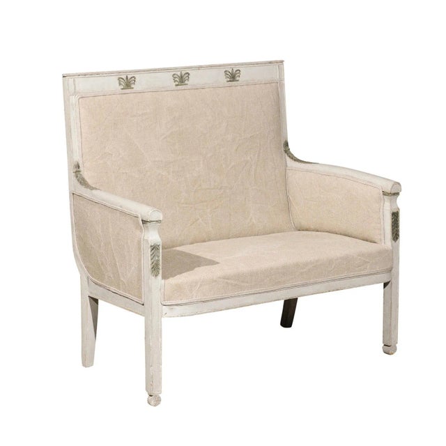 French Empire Style 19th Century Painted Wood Marquise with Carved Palmettes For Sale - Image 12 of 12