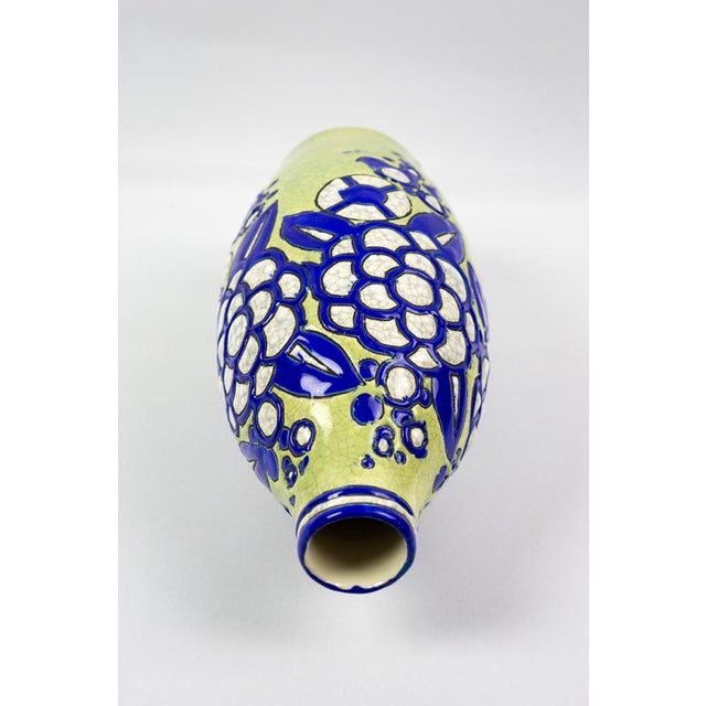 1920s Art Deco Vase in Fine Earthenware with Cloisonné Enamels by Charles Catteau, 1920s For Sale - Image 5 of 11