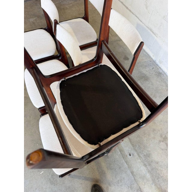 Rosewood Dining Chairs in Style of Erik Buch Mid-Century Modern Sculptural Seating Set of 6 Denmark 1960s For Sale - Image 12 of 13