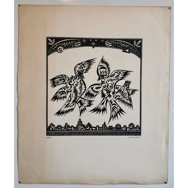 Michail Grobman, Post Soviet Nonconformist Avant Garde Russian Israeli Woodcut Woodblock Print, 1976 For Sale In Miami - Image 6 of 6