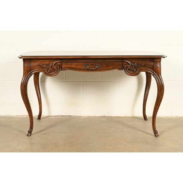 Tomlinson Furniture French Provincial Louis XV Carved Walnut Writing Desk | Circa 1950s For Sale - Image 14 of 14